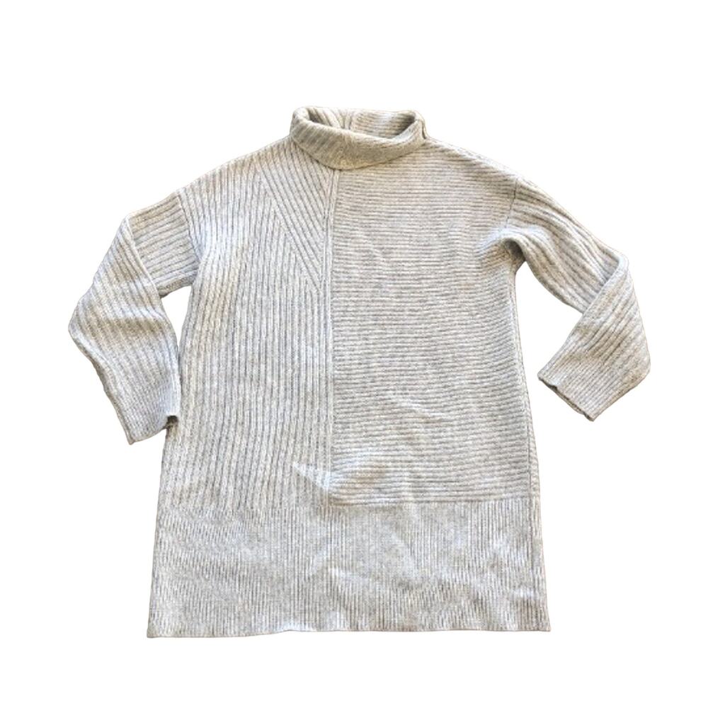 Lou & Grey Oversized Ribbed Grey Turtleneck Sweater
